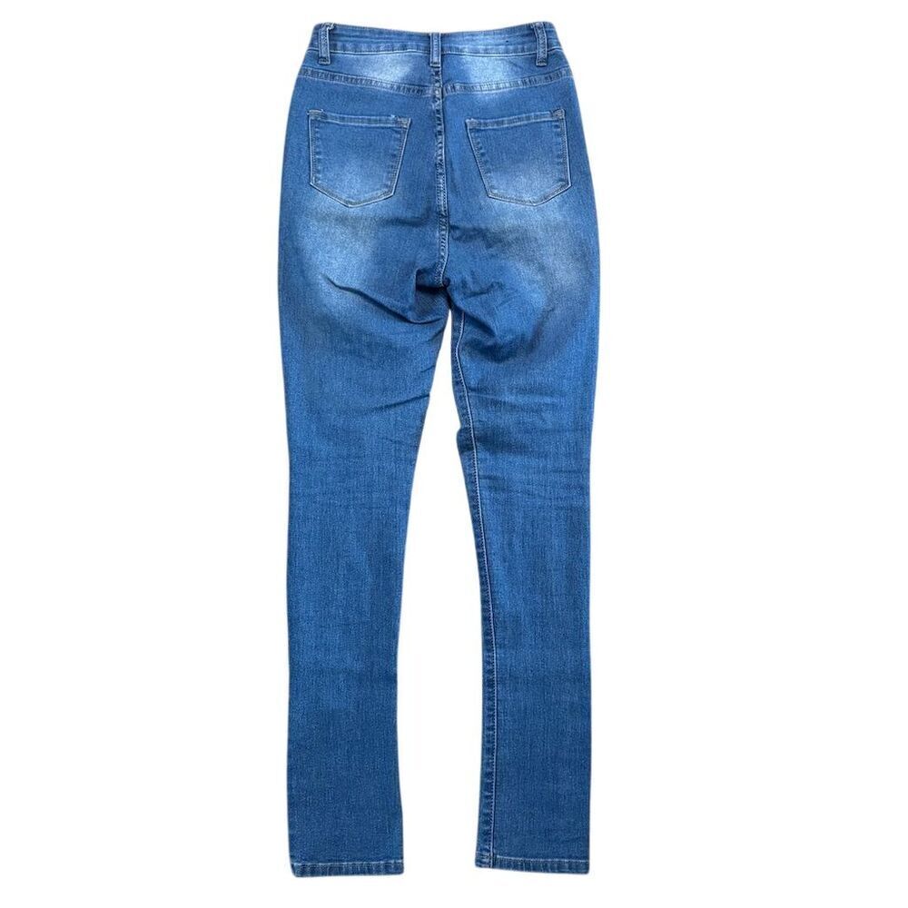 BOB Distressed Skinny Jeans Blue Denim Women's Size 7/8 - Picture 4 of 6